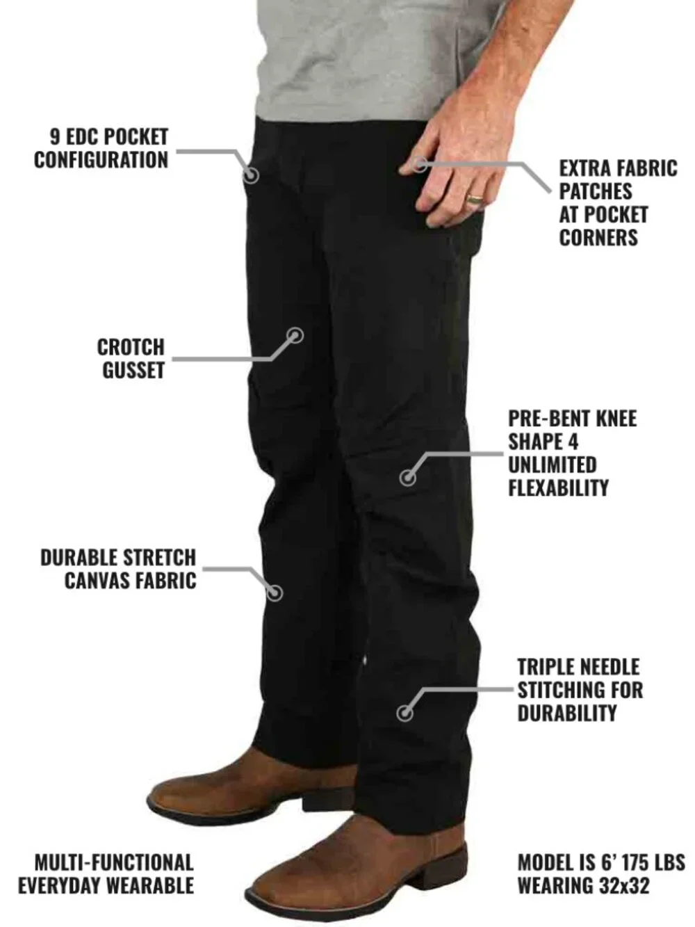 Off The Grid Surplus Trailblazer Standard Fit Pants - BLK - Black